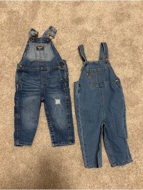 2 Pairs of Toddler Boys Overalls